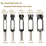 Sinoprotools Holzdübelschneider Set 5 Stück Zapfenschneider 3/8 bis 1 Zoll – Bild 2