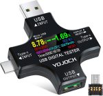 USB Tester USB C Strommessgerät Digitales Messgerät für Spannung Strom Leistung
