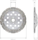 PRODIAMANT Diamant-Schleiftopf 180 mm Beton universal 22,23 mm doppelreihig – Bild 2