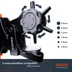 Presch Lochzange für Leder mit Stanzunterlagen 6 Größen Hebelübersetzung – Bild 2