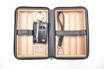 Marvero Reise Zigarrenhumidor Set Leder mit Hygrometer und Anzünder