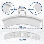 Türgriff wie AEG 405523773/1 Set mit Schließnase Achse Feder für Trockner