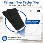 Schaumfilter Set 2x wie Gorenje 628504 810183 für Wärmepumpentrockner