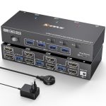 Camgeet HDMI KVM Switch 3 PC 2 Monitore 4K 60Hz USB 3.0 EDID