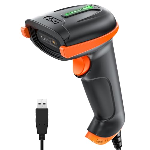 41fUB58A8OL.jpg Tera Barcode Scanner 1D 2D QR kabelgebunden USB IP65 stoßfest D5100Y – Bild 1