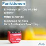 Shelly 1PM Gen3 WLAN Smart Relais Schalter mit Strommessung 16A 2 Stück – Bild 3