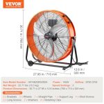 VEVOR Trommelventilator Industrie Bodenventilator 3 Stufen 8600 CFM Timer – Bild 7