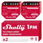Shelly 1PM Gen3 WLAN Smart Relais Schalter mit Strommessung 16A 2 Stück