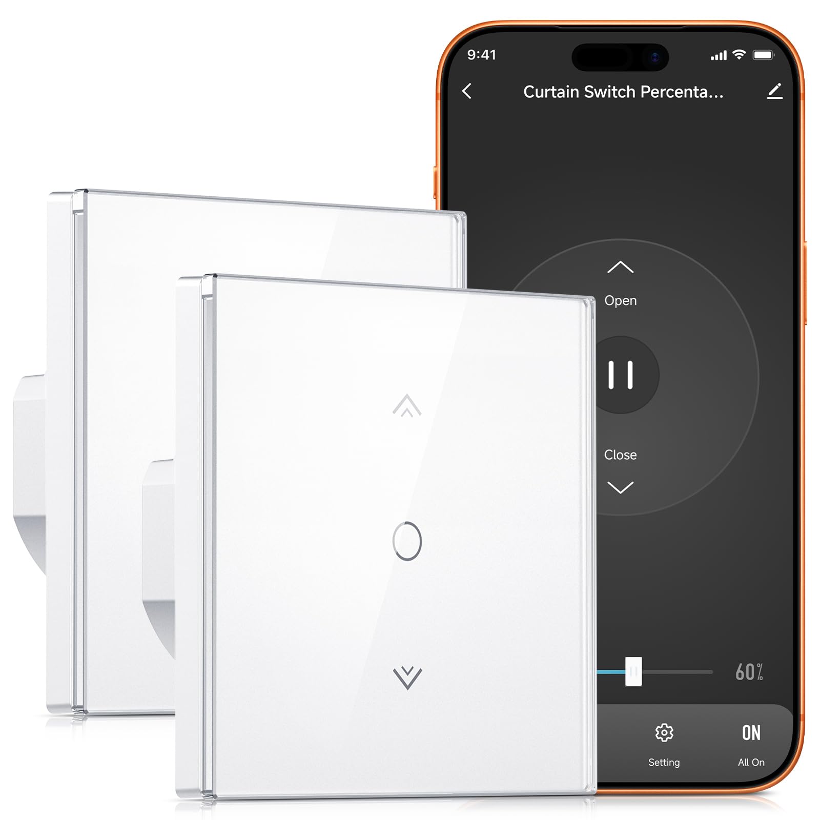 61mb9ScJenL.jpg ETERSKY WLAN Rolladenschalter Smart Zeitschaltuhr Prozentfunktion 2er Set – Bild 1