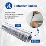 Abluftschlauch Aluminium 125er 2m Flexrohr für Trockner Abzugshaube