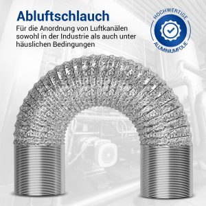 Aluminium Abluftschlauch 150er 10m Schlauch Flexrohr Universal Abzugshaube