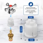 Set 4x Rastbuchse für Knebel-Innenoberteil 3/8 1/2 3/4 für Zweigriff-Armaturen