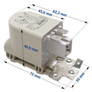 Kondensator wie Bosch 00623842 Entstörschutz 0,47uF, 275V für Kühlschrank