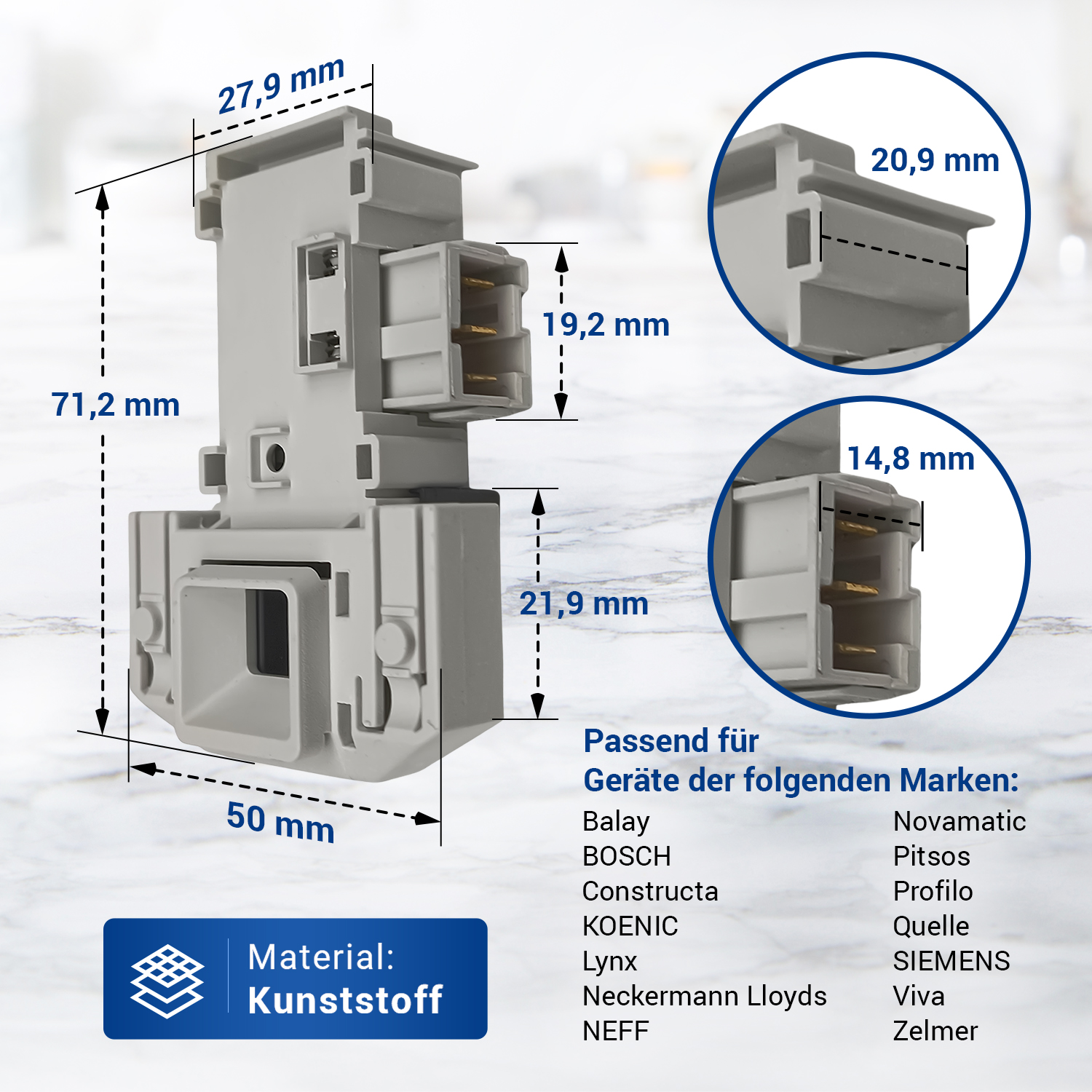 Verriegelungsrelais wie Bosch 00610147 in Waschmaschine Waschtrockner Verriegelungsrelais wie Bosch 00610147 in Waschmaschine Waschtrockner