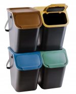 Go Practic Küchen Mülleimer Set 4 Stück 25L mit Deckel Click-Funktion