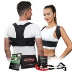 Retuale Haltungskorrektor 3-in-1 Rückenstütze verstellbar mit Fitnessband