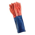 REIS Gummihandschuhe 60 cm mit Ärmel PVC-beschichtet Rot-Blau – Bild 2