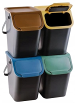 Go Practic Küchen Mülleimer Set 4 Stück 25L mit Deckel Click-Funktion – Bild 2