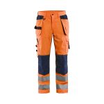 BLÅKLÄDER High Vis Arbeitshose mit Ventilation Orange Marineblau D96