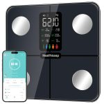 Healthkeep Körperfettwaage mit Herzfrequenz, 15 Körperwerte, App, 180 kg