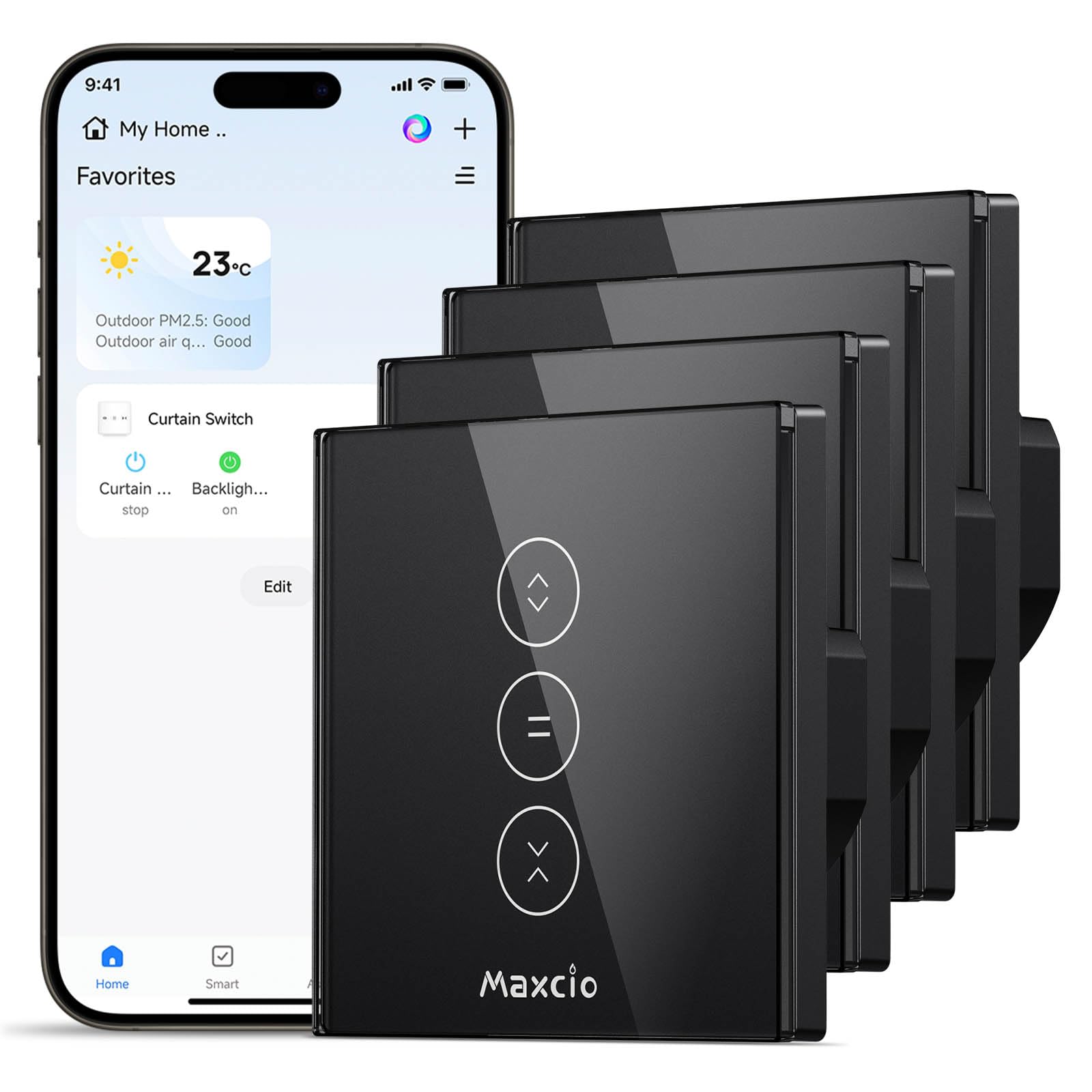 61w1zsNPbL.jpg Maxcio WLAN Rolladenschalter 4er Set Smart Home für Jalousie Markise – Bild 1