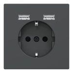 Schneider Electric Merten Schuko-Steckdose USB A+A Unterputz anthrazit – Bild 2