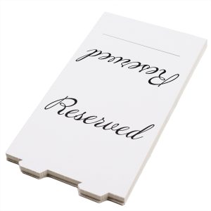 Tischaufsteller „Reserved“ (12 x 10 cm) 20-Pack Tischkarten für Café und Restaurant