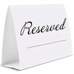 Tischaufsteller „Reserved“ (12 x 10 cm) 20-Pack Tischkarten für Café und Restaurant