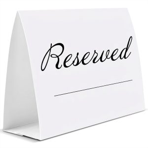 Tischaufsteller „Reserved“ (12 x 10 cm) 20-Pack Tischkarten für Café und Restaurant