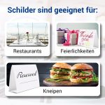 Tischaufsteller „Reserved“ (12 x 10 cm) 20-Pack Tischkarten für Café und Restaurant