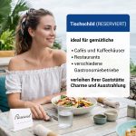 Tischaufsteller „Reserved“ (12 x 10 cm) 20-Pack Tischkarten für Café und Restaurant