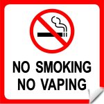 Aufkleber „Rauchen verboten“ 8x 153x153mm No Smoking & No Vaping Klebeschild
