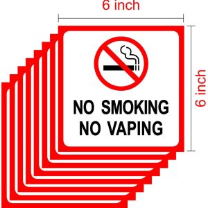 Aufkleber „Rauchen verboten“ 8x 153x153mm No Smoking & No Vaping Klebeschild