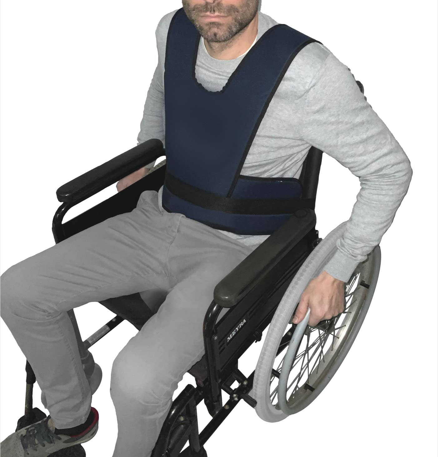 61gAgo7b1RL.jpg Gar Medical Bauchgurt Rollstuhl-Brustgurt Rückhaltesystem doppelte Verankerung – Bild 1