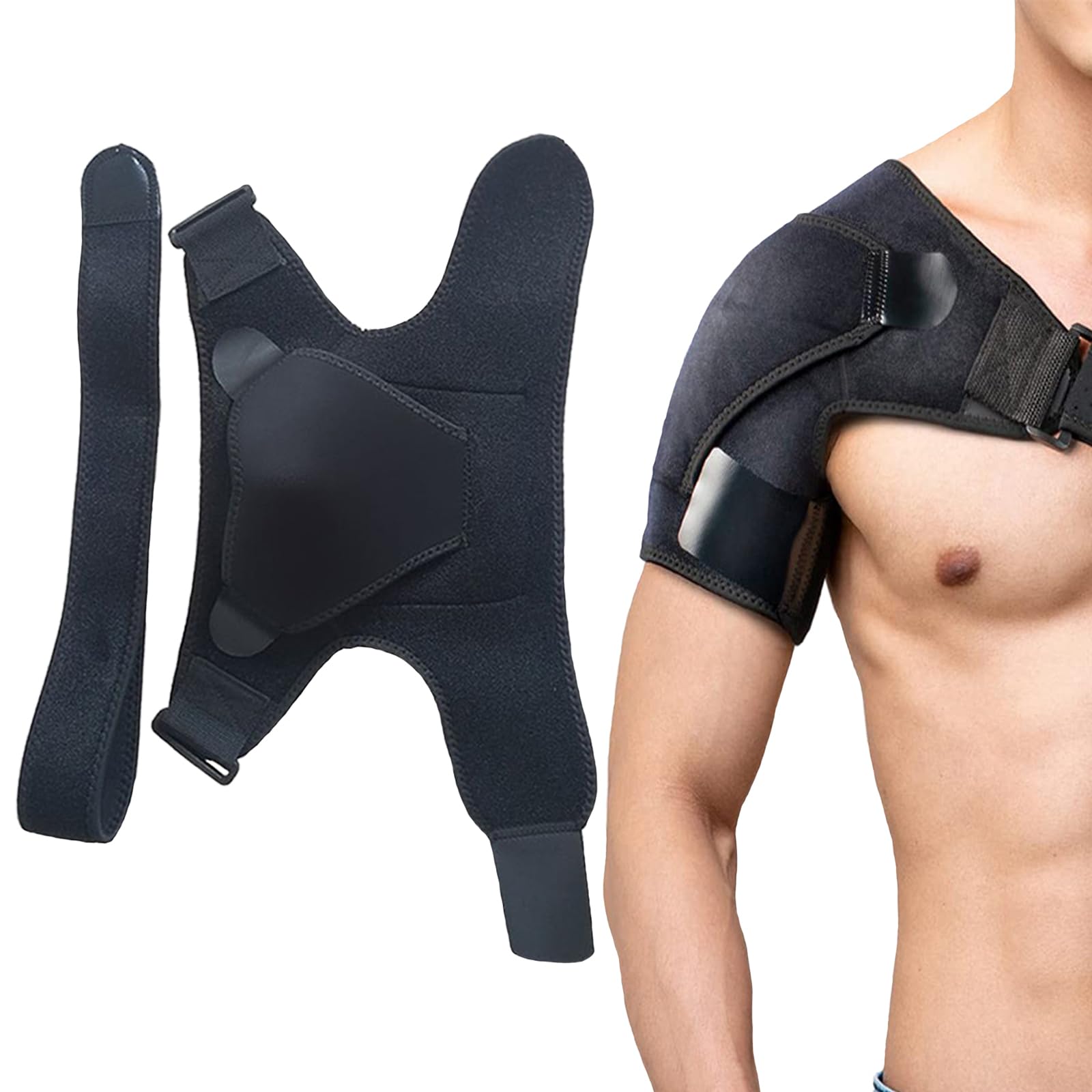 71r0V0AKgSL.jpg Pluvyze Schulterbandage Neopren verstellbar atmungsaktiv Herren links rechts – Bild 1