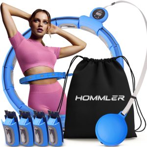 Smart-Hula-Reifen Hommler DD-004 Bauchtrainer 60-115cm + 10 bis 16 Glieder + Seillänge 25–50cm Blau