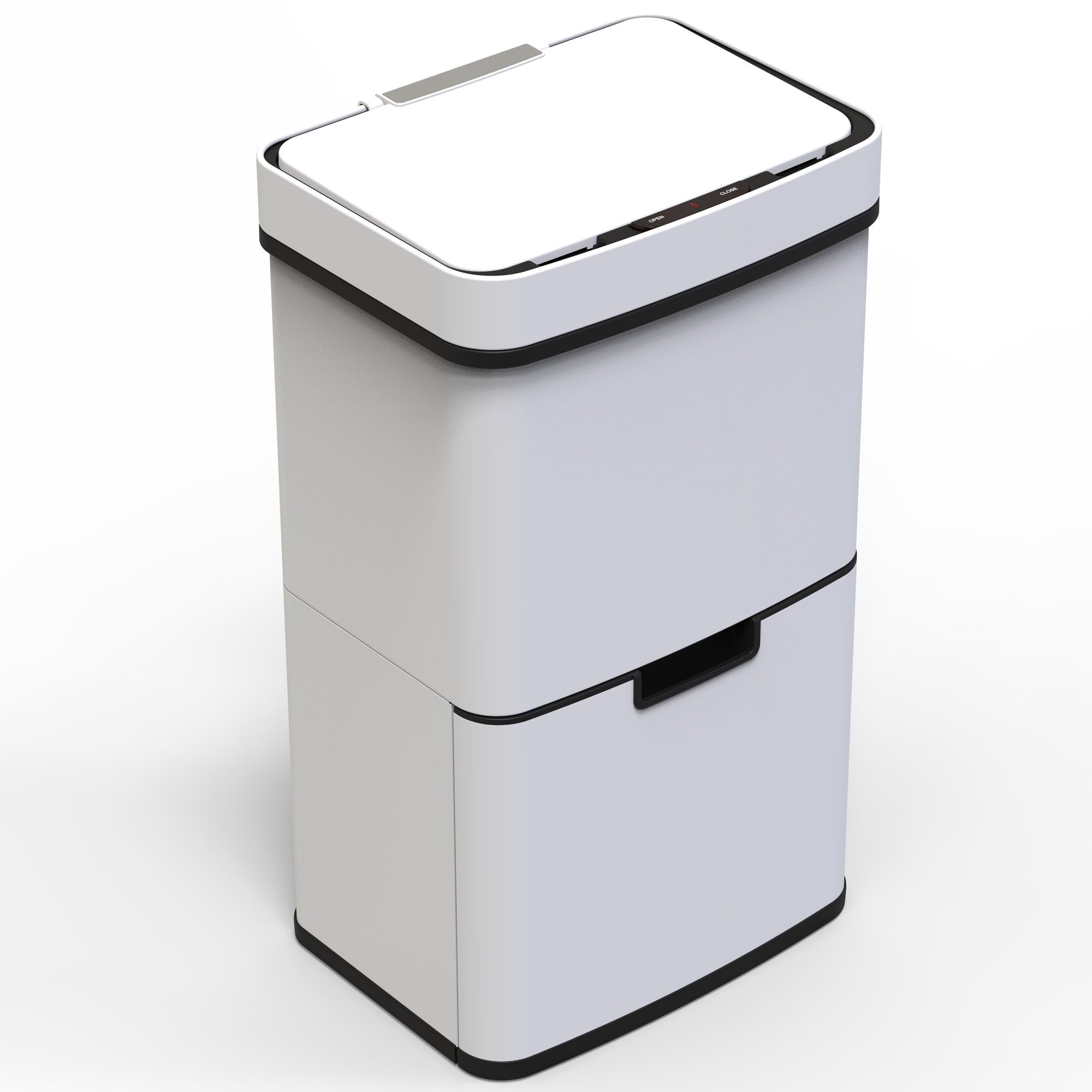 61e-VqRaPAL.jpg Kitchen Move Narvik Sensor Mülleimer 75 l Doppelfach Weiß mit Tischeimer 3 l – Bild 1