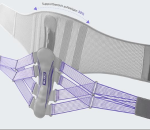 Freetoo Rückenstützgürtel XL 3D-Gestrick atmungsaktiv 5 Stützmodule Lila – Bild 2