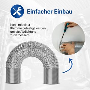 Abluftschlauch 100erR 4m Aluminium Flexrohr für Trockner