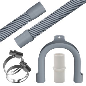 Ablaufschlauch 250cm Ø19/22 + Verbinder + 2 Schellen + Haltebogen für Geschirrspüler