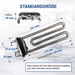 Heizung passend wie AEG 8581327372315 Heizelement mit Fühler für Waschmaschine