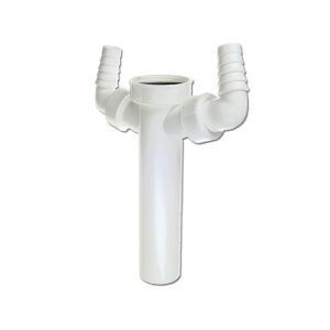 Verstellrohr 1 1/2"x40mmØ mit 2 Geräteanschlüssen für Spülmaschine