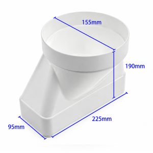 Flachkanal-Übergangsstück Novy 906406 Adapter für Dunstabzugshaube