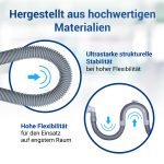 Ablaufschlauch 150cm Ø19/22 mit Verbinder + 2 Schellen + Haltebogen für Waschmaschine