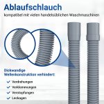 Ablaufschlauch 400cm Ø19/22 mit Verbinder + 2 Schellen + Haltebogen für Waschmaschine
