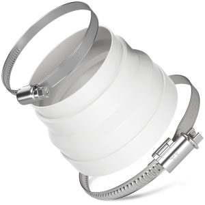 Adapter 80/100erØ und Schelle 70-90mmØ W2 und Klemme 90-110mmØ Chromstahl für Trockner
