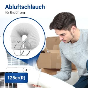 Abluftschlauch 2,8m 125 mm und 2x Schlauchschelle 110-130mm für Dunstabzugshaube
